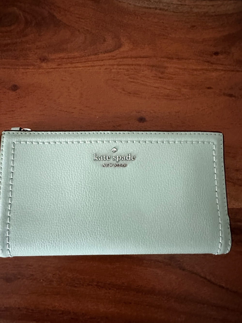 kate spade Mint Green Leather Zip Around Wallet